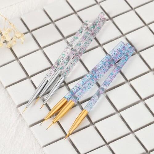 2021 New Acrylic Nail Art Liner Brush Set 3D Tips French Stripe Manicure Ultra-thin Line Drawing Pen UV Gel Brush Painting Tools