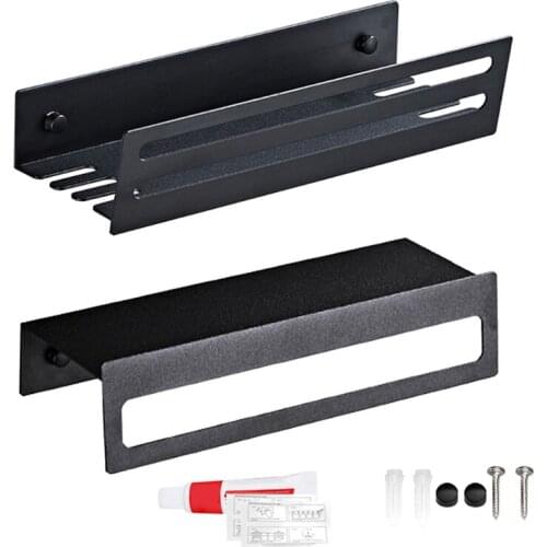 Wall Mounted Bathroom Shelve Robe Coat Hook Toilet Kitchen Accessories Black