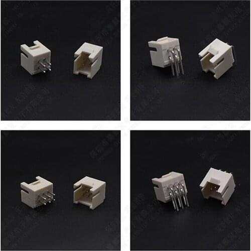 PHB2.0 2.0mm connectors female socket straight needle/curved needle Double Row With buckle 2*2P 3 4 5PIN