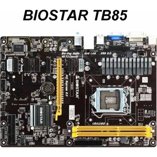Biostar TB85 6GPU 6PCI-E Professional mining BTC PRO Used Desktop 6Graphics card Motherboard B85 LGA 1150 DDR3 16GB SATA3 SB3.0