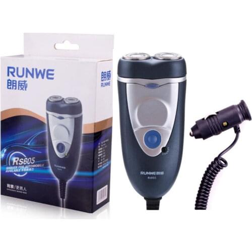 RS-605 Fast Charging Washable Electric Car Shaver 12V-24V Rechargeable Mens Beard Trimmer Shaving Care Cigarette Lighter Razor