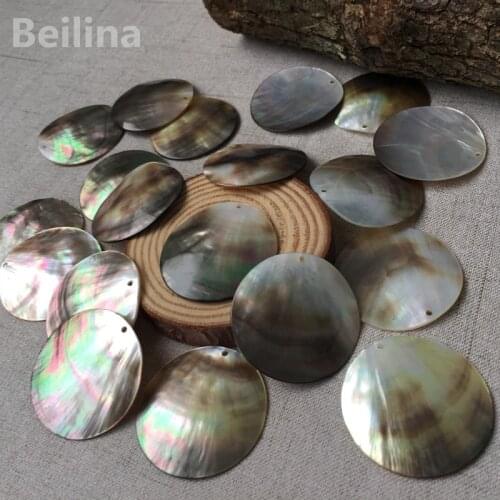 1lot(10pcs) Diameter 20mm 25mm 30mm 40mm 50mm Round Black MOP Natural mother of pearl shell DIY Accessories Decorating Material