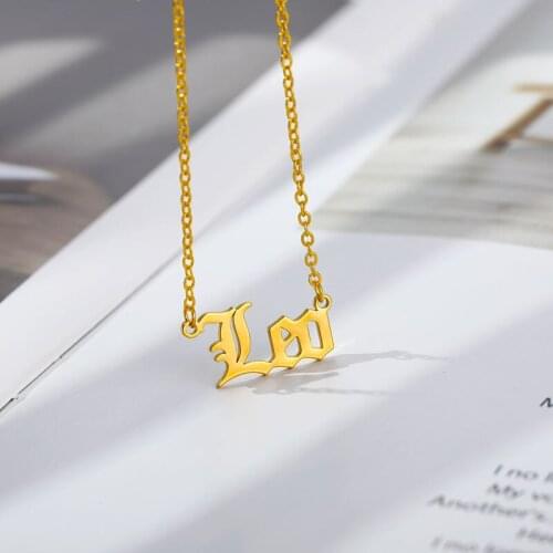 Sagittarius Leo Gemini Pisces Virgo Libra Constellation Pendant Zodiac Necklaces For Women Gold Neck Chains Jewelry BFF Gifts