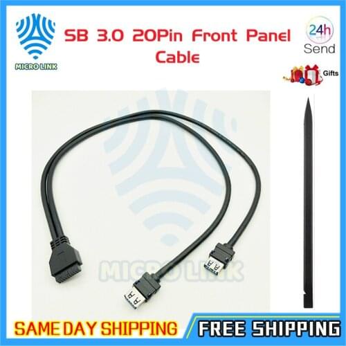 USB 3.0 20Pin Front Panel Cable USB3.0 Hub USB 3.0 Dual Port USB 3.0 Female to Motherboard 20 Pin Header Connector Adapter Cable