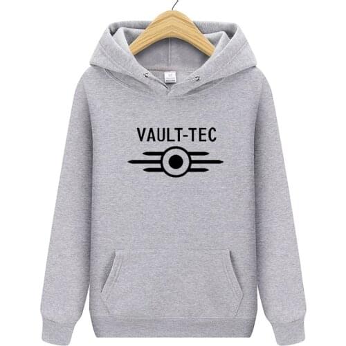 High quality Mens Hoodies Fashion Vault Tec logo Brand Letter Hoodie Casual Sweatshirt Men Cotton Print Sweatshirts Male Hoody