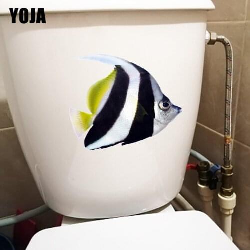 YOJA 22.3×18.8CM Reef Sailfish Creative Animal Home Room Decoration Wall Decals Toilet Stickers T1-3177