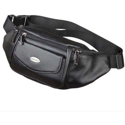 Men Genuine Leather Fanny Waist Bag Travel Hip Belt Cell Phone Case Purse Single Back Pack Sling Chest Day Pack New