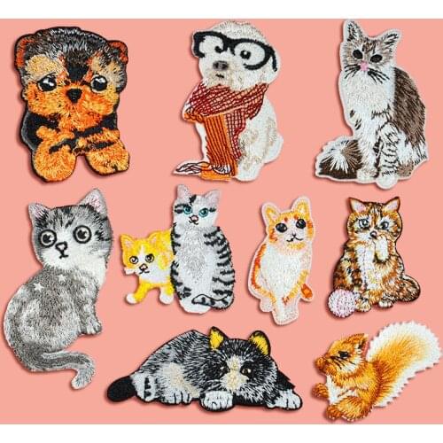 Funny High Quality Cat Diy Patches On Clothes Embroidered Patch Iron On Stickers For Clothing Jacket Jeans Thermo Badges