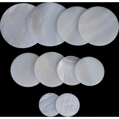 2PC Natural Mop Seashell Charm Bead Pendant Round Mother of Pearl Polished Shell for DIY Jewelry Finding Accessories Handmade