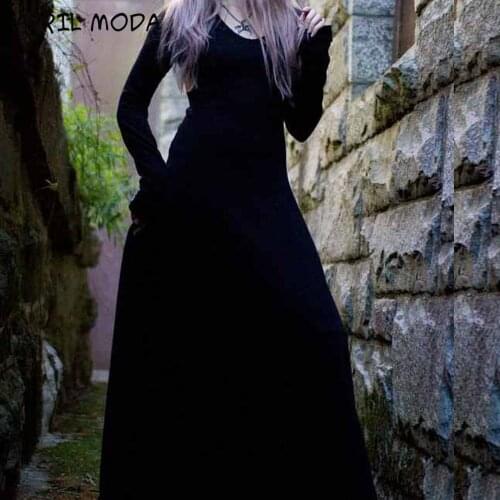 2021 Victorian Gothic Dress Witch Cosplay Black Medieval Costume Long Sleeve Renaissance Palace Vampire Wig Hair Halloween Fancy