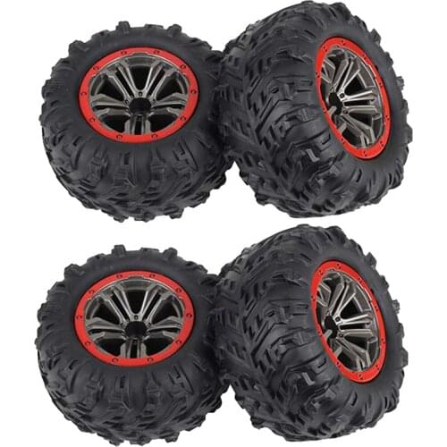 4PCS for 1/10 9125 RC Trucks Car Tires Wheels 25-ZJ02 for Hosim High Speed 9125 RC Cars S920 RC Trucks