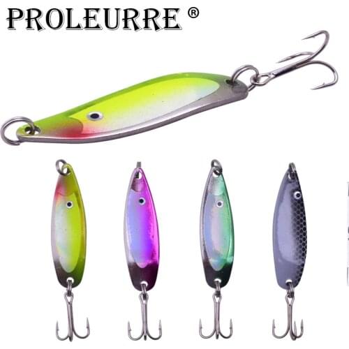 4 Pcs/Lot 5cm 6.5g Fishing Lure Sequin Spoon Noise Treble Hook Metal artificial Hard Bait Fishing Tackle accessory ST-190