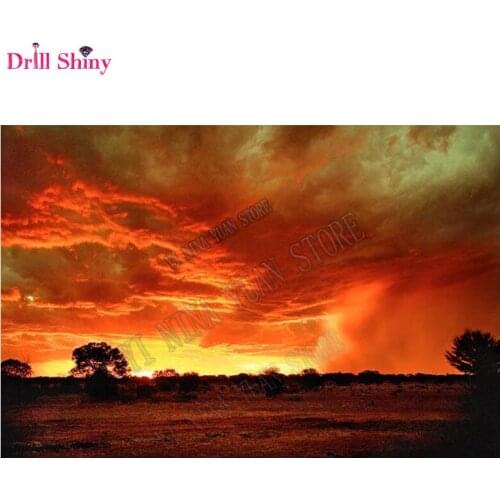 New 5D DIY Diamond Painting Cross Stitch Setting sun Full Square drill Beads Diamond Embroidery Ocean Landscape art Crafts