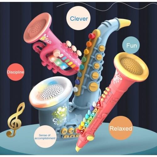 Children Toys Kids Saxophone Trumpet Simulation Instrument Musical Toys Early Learning Educational Toy Gift