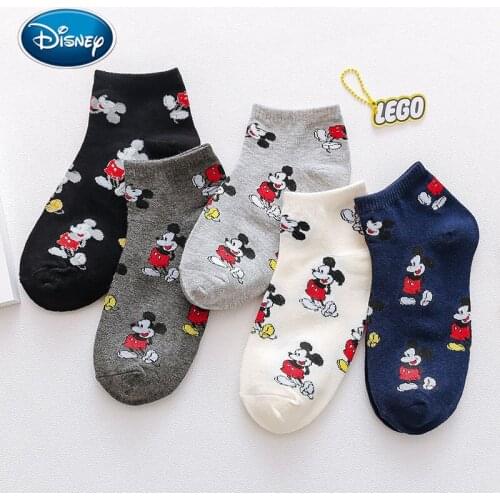 Disney Girl Mickey Socks Fashion Cartoon Novelty Warm Mouse Short Socks Wild Comfortable Breathable Cotton Sokken