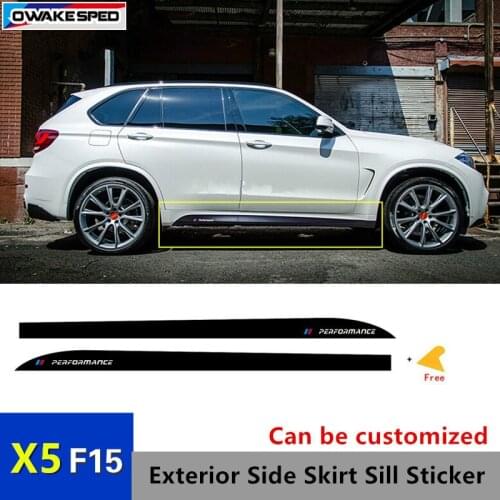 For BMW F15 X5 M Type ///Performance Auto Door Side Skirt Sills Sticker Car Body Carbon Fiber Sticker Sport Racing Styling