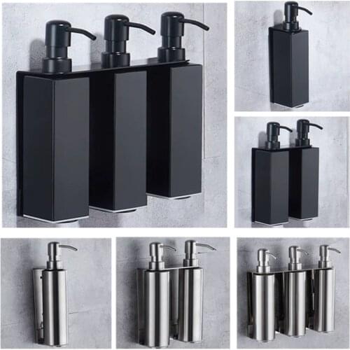 WZLY Shampoo Liquid Dispenser Black 304 Stainless Steel Bathroom Brushed Nickel Wall Mounted Liquid Soap Dispenser Accessories