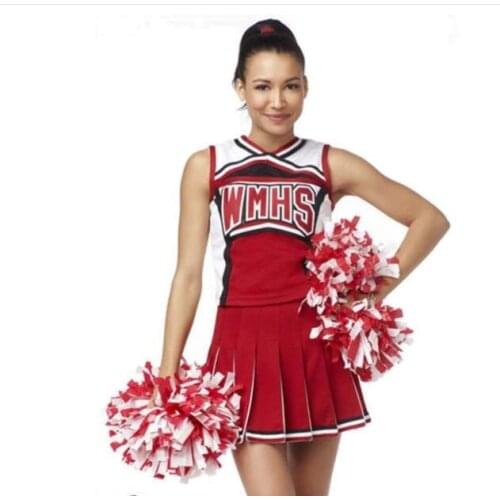Ecoparty S-2XL 442 Ladies Glee Cheerleader Costume School Girl Full Outfits Fancy Dress Uniform party costume