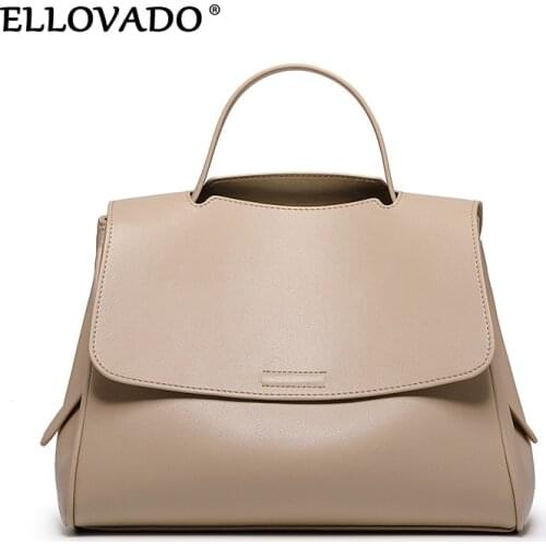 Ellovado High Quality Leather Luxury Bucket Shoulder Bag Messenger Bag for Women Large Capacity Fashion Lady Bolsos Mujer Bag