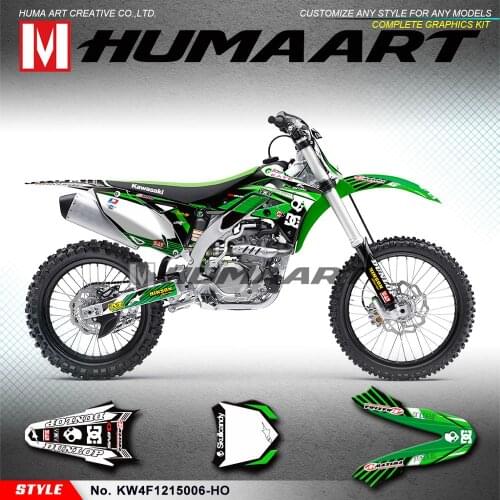 HUMAART Motorcycle Graphics Enduro Stickers Wrap Kit for KX450F KXF450 KXF 450 2012 2013 2014 2015