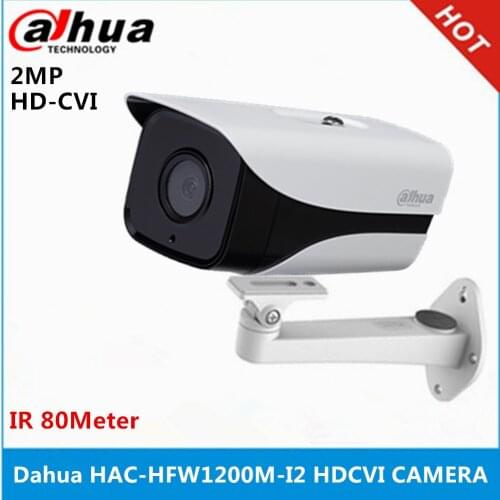 Dahua HDCVI Camera DH-HAC-HFW1200M-I2 HD 1080P 2MP built-in 2 leds IR 80m security cctv Camera with bracket