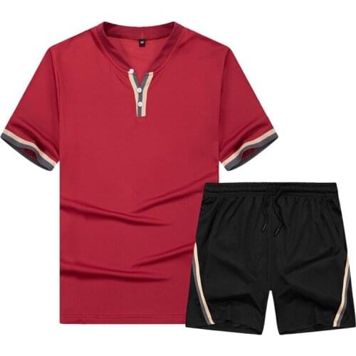 2021 Fashion Men Shorts Set Summer 2-piece Mens Tracksuit Set Shorts and Shorts Set Mens Casual T-shirt Set Sports Tracksuit