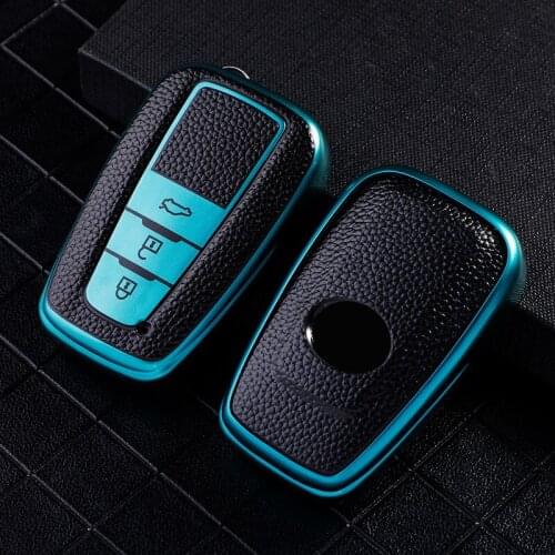 Leather+Tpu Car Remote Key Cover Case Shield For Toyota Camry Rav4 Prius Chr C-HR Avalon Corolla Land Cruiser Prado Accessories