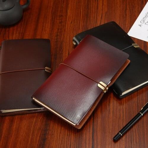 Leather Exquisite Creative Retro Journal Book Portable Travel Notebook Business Gift Notebook Custom Text
