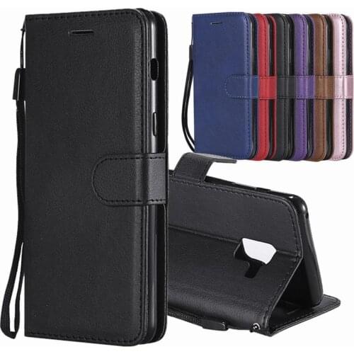 Leather Wallet Flip Case For Samsung Galaxy A8 2018 Case Coque Samsung Galaxy A8 Plus 2018 Cover Case Samsung A8 2018 Phone Bags