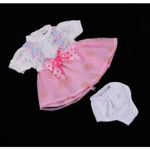 Lovely Pink Floral Dress Set fit for 16inch Salon Doll Casual Clothes Decoration