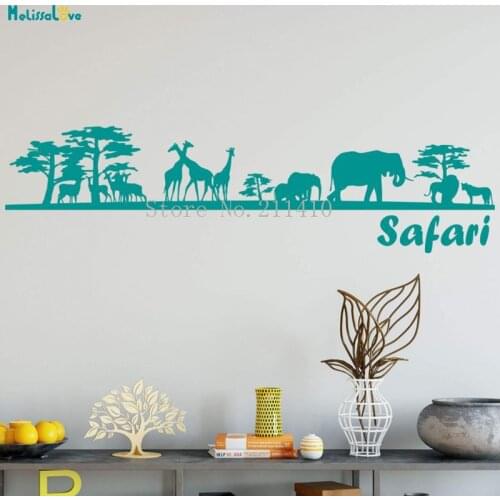 Beautiful sights of the African savanna Vinyl Wall Sticker Nursery Baby Room Self-adhesive Murals Home Decoration Decals YT553