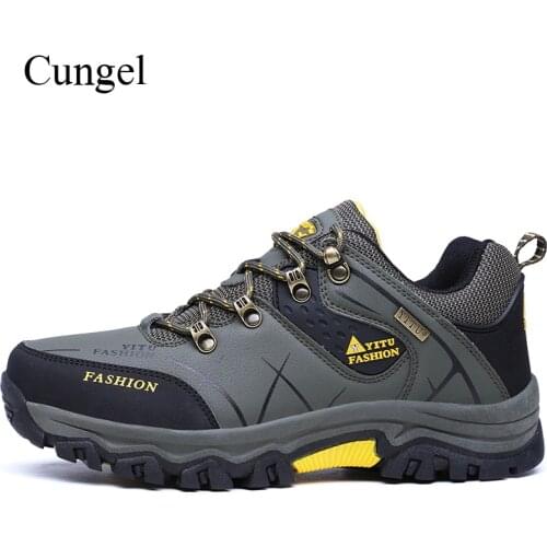 Cungel Sneakers men Outdoor Trekking Hiking shoes Waterproof Anti-skid Anti-collision shoes Mountain climbing shoes Plus size