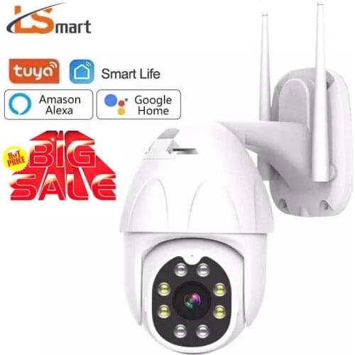 Tuya WiFi Camera Outdoor Smart Life Google Alexa PTZ Wireless Auto Tracking Speed Dome Camera
