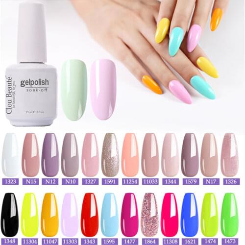Clou Beaute Nail Art Gel Polish Glitter Base Top Coat Vernis Semi Permanent UV LED Varnish Lakiery Hybrydowe Nail Glue Remover
