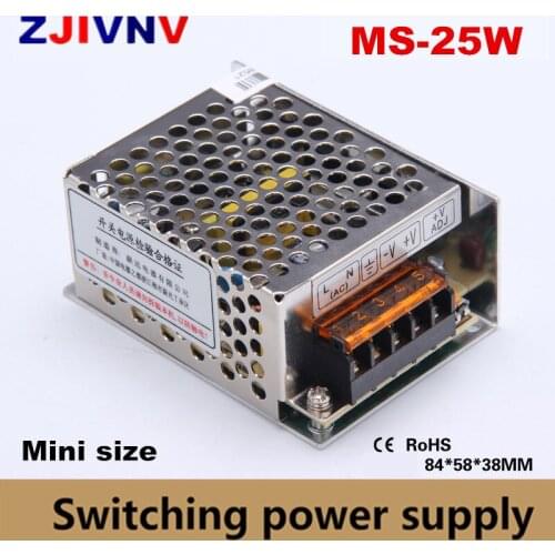 Small volume 25w Switching Power Supply AC 100V-220V to DC 5v 12v 15v 24v single output smps 5v 4a mini size