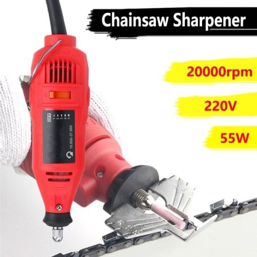 20000rpm Mini Electric Chainsaw Sharpener Grinder Machine Portable 55W Chain Saw Grinding Power Garden Tools with Accessories