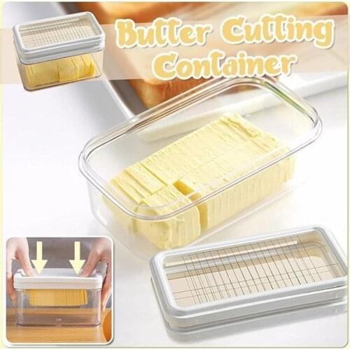 Multifunctional Plastic Butter Dish With Slicer For Easy Cutting Butter Box 2 In 1 Home Type Clear Butter Container Kitchen