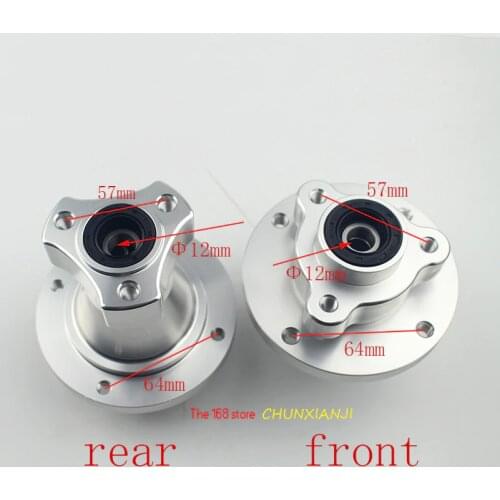 Lightning Shipments CNC Silver Front & Rear Disc Brake Hub Wheel Rim Hub for Dax Ruckus Zoomer Monkey Z50bike