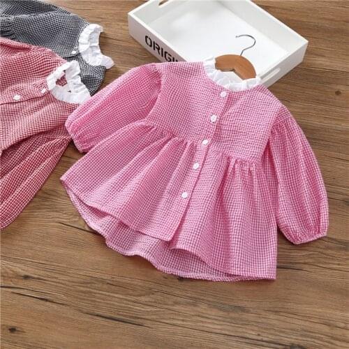 2019 new spring autumn Girls Kids Boys plaid shirt comfortable cute baby Clothes Children Clothing