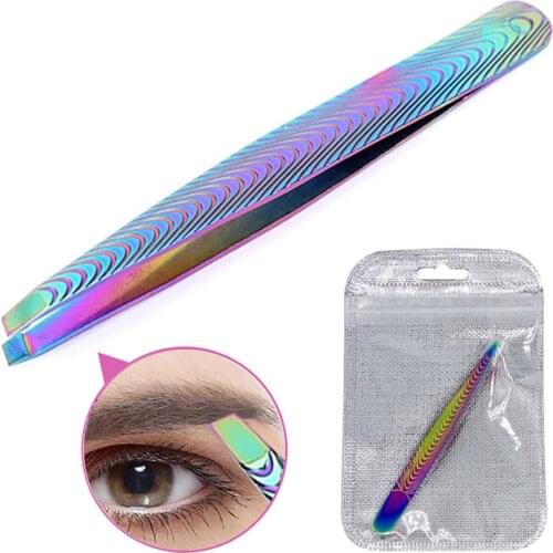 New Arrival Mini Eyebrow Tweezer Hair Beauty Slanted Stainless Steel Tweezer Trimmer Eyelash Clip Hair Removal Makeup Tool