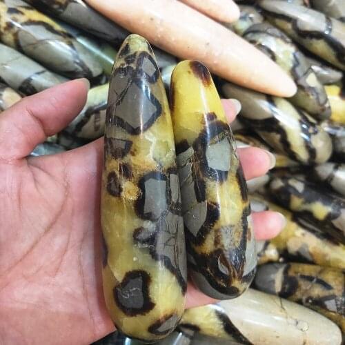 1pcs Crystal massage wand Natural septarium Quartz wands septarian stone beauty bar Wand For Healing Home Decoration