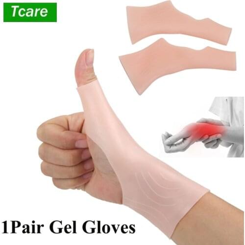 Tcare Silicone Gel Therapy Wrist Thumb Support Gloves Arthritis Pressure Corrector Glove Carpal Tendonitis Protection Gloves New