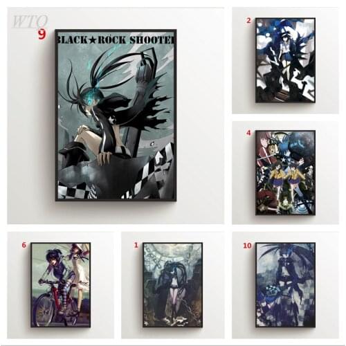 Anime Posters Black Rock Shooter Kuroi Mato Canvas Painting Wall Decor Picture Wall Art Photos for Childrens Room Home Decor