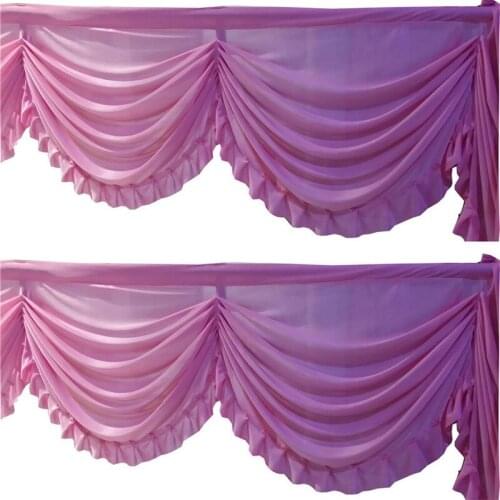 Luxury high quality 6m long ice silk fabric swag curtain backdrop for table skirts party banquet birthday backdrop decoration