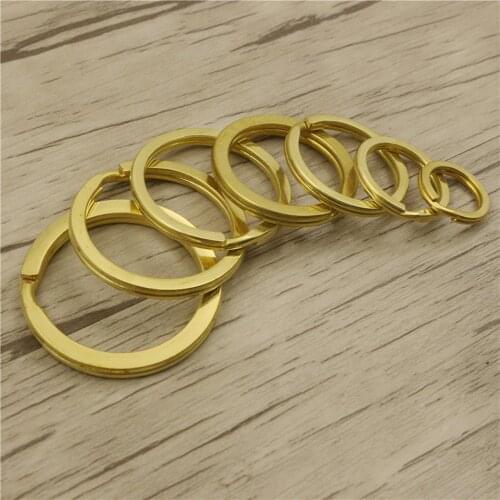 DIY leather craft O ring key buckle solid brass flat surface multi size option 10pcs/lot