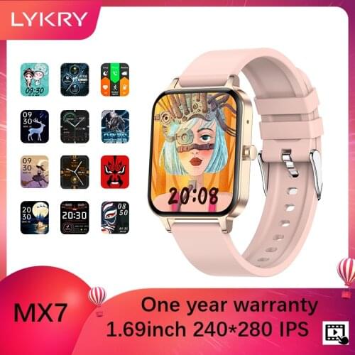 LYKRY DT100 Smartwatch Bluetooth Call 1.75 Inch Customize Split Screen Display Smart Watch For Men Women Pk IWO13 W46 W66 W26