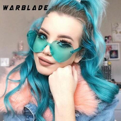 WarBLade Glasses Love Heart Sunglasses Women Rimless Frame Eyewears male Female Lolita Hearts Shape Ladies Sun Glasses