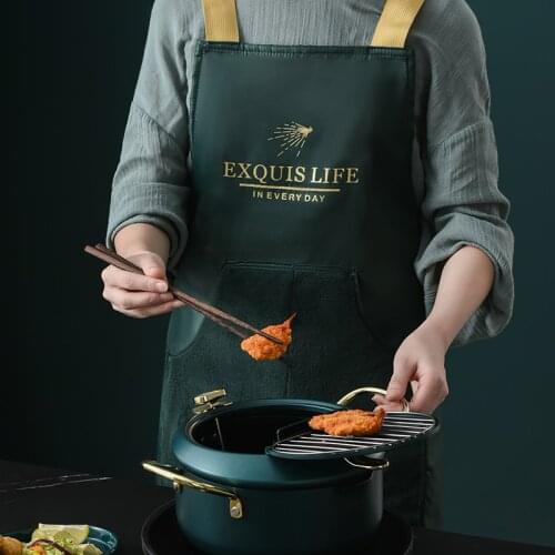 Light Luxury Apron Kitchen Waterproof And Oil-proof Cooking Wipe Hands Household Female Male Chef Anti-fouling Waist Pinafore