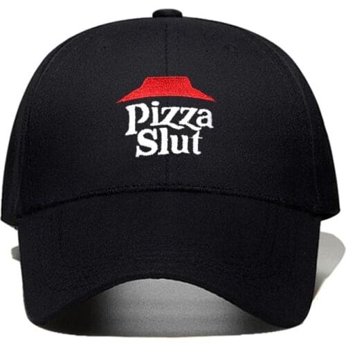 Unisex Cartoon Pizza Slut Embroidery Adjustable Dad Hat Men cotton Baseball Cap Women Hip-hop golf Cap Casquette Dropshipping