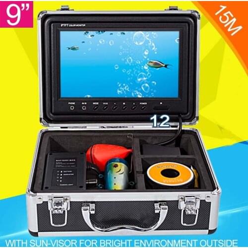 15m Underwater Fishing Video Camera Kit 12pcs LEDS With 9" Color HD Monitor Professional Video Camera System For Fishing DVR
